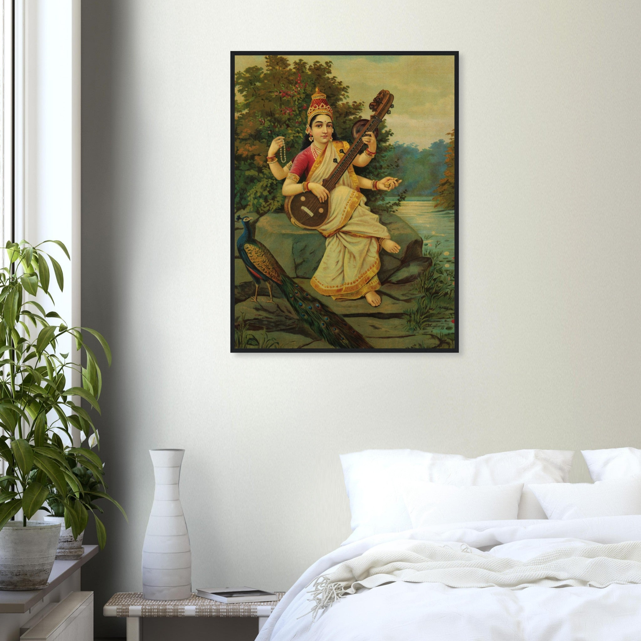 Saraswati & the Peacock Print