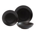 BLACK 12 Piece Stoneware Dinnerware Set