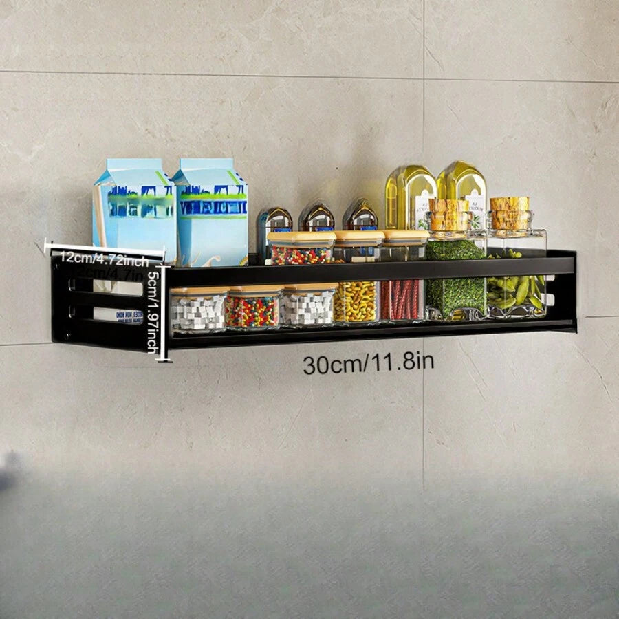 Black Wall Mounted Kitchen Shelf