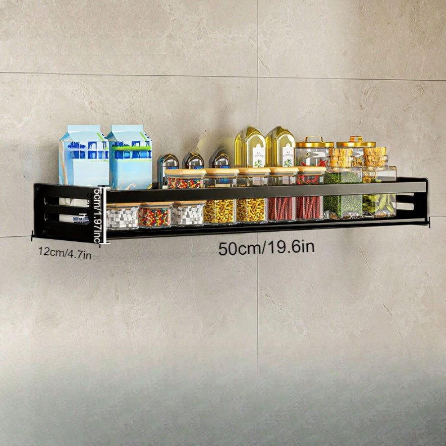 Black Wall Mounted Kitchen Shelf
