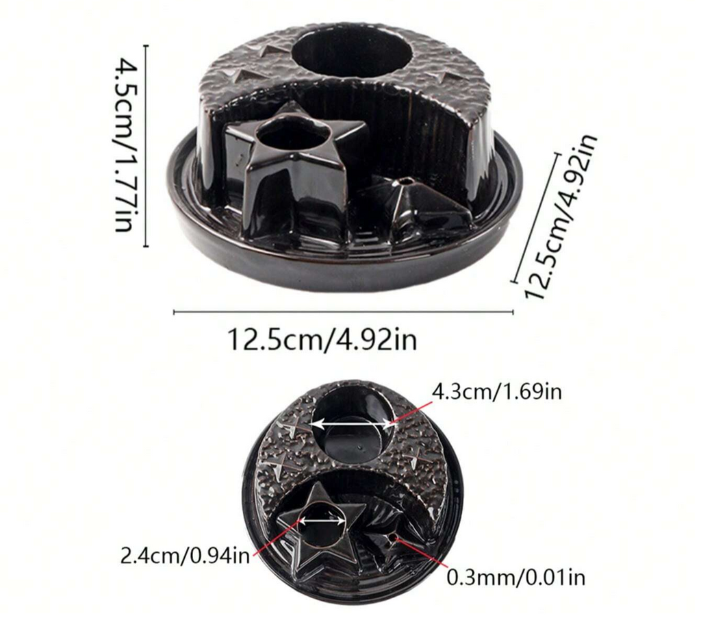 Star and Crescent 4-in-1 Ceramic Incense Burner