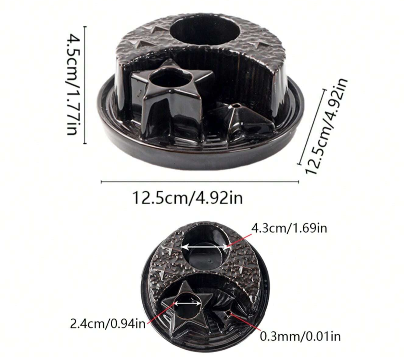 Star and Crescent 4-in-1 Ceramic Incense Burner