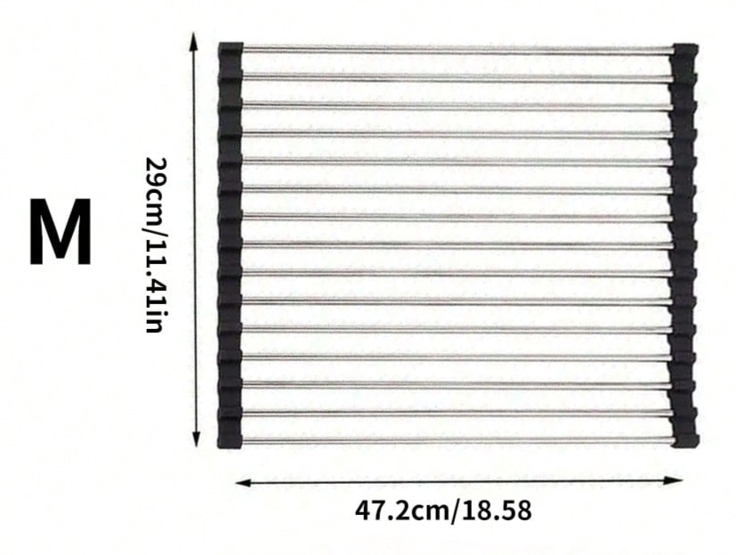 Over The Sink Roll Up Dish Drying Rack