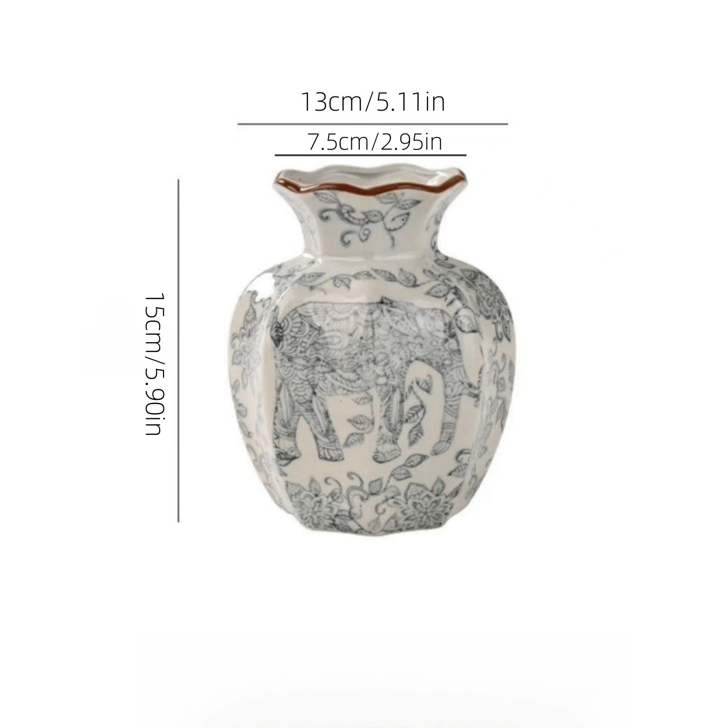 Small Ceramic Elephant Flower Vase