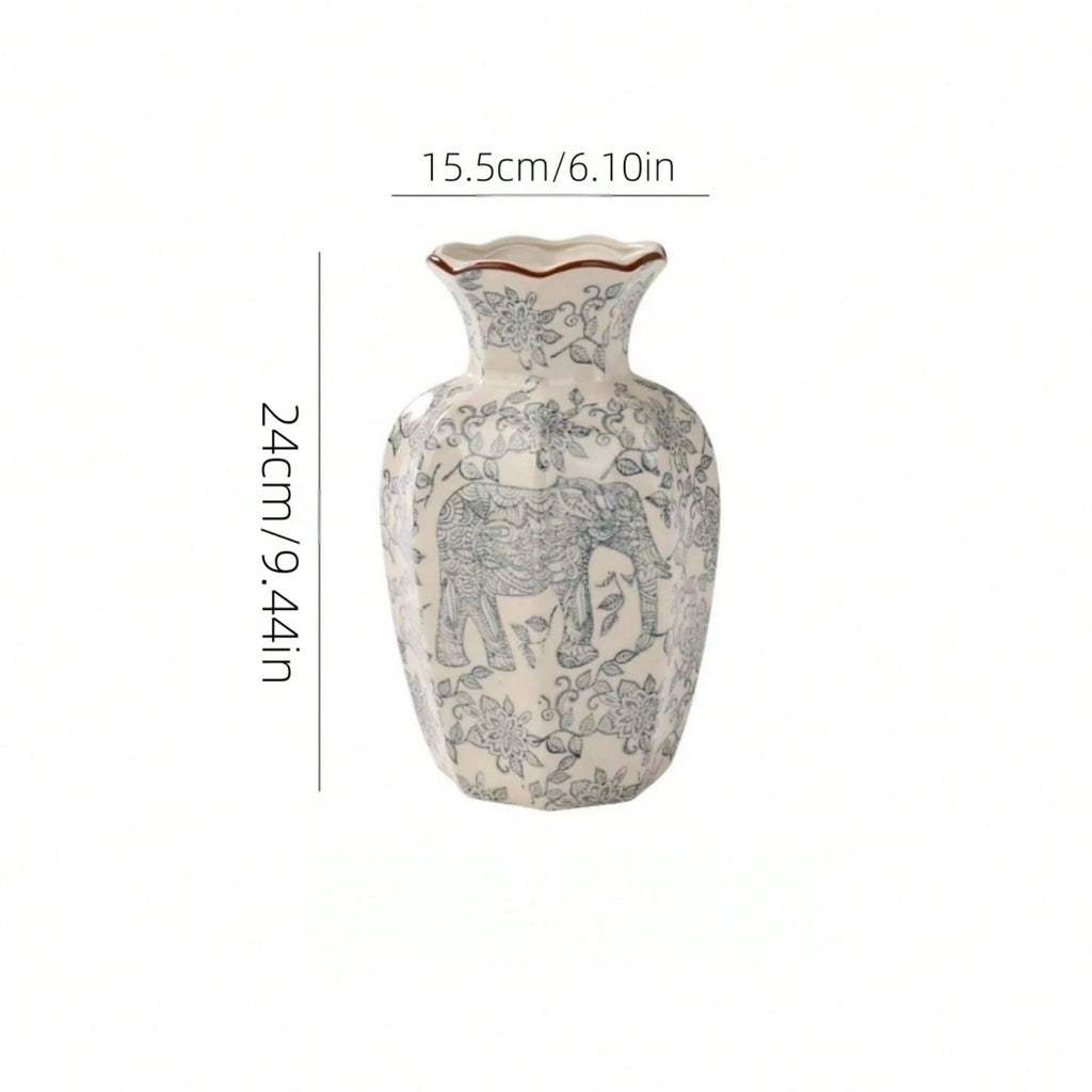 Small Ceramic Elephant Flower Vase