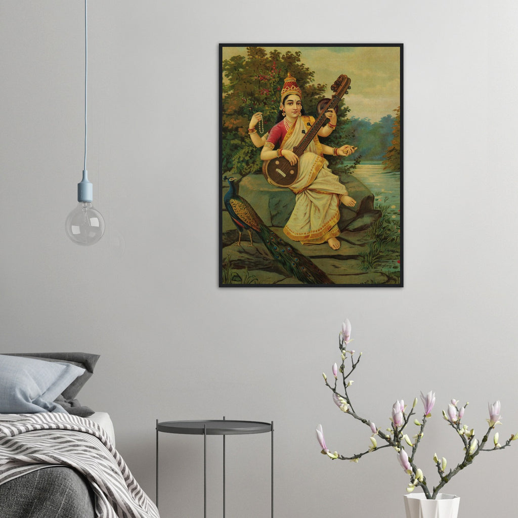 Saraswati & the Peacock Print