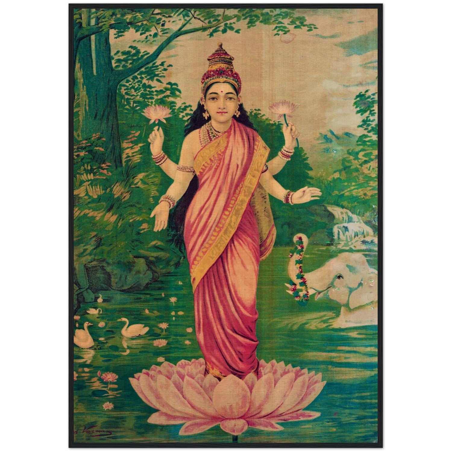 Lakshmi Pink Lotus Print