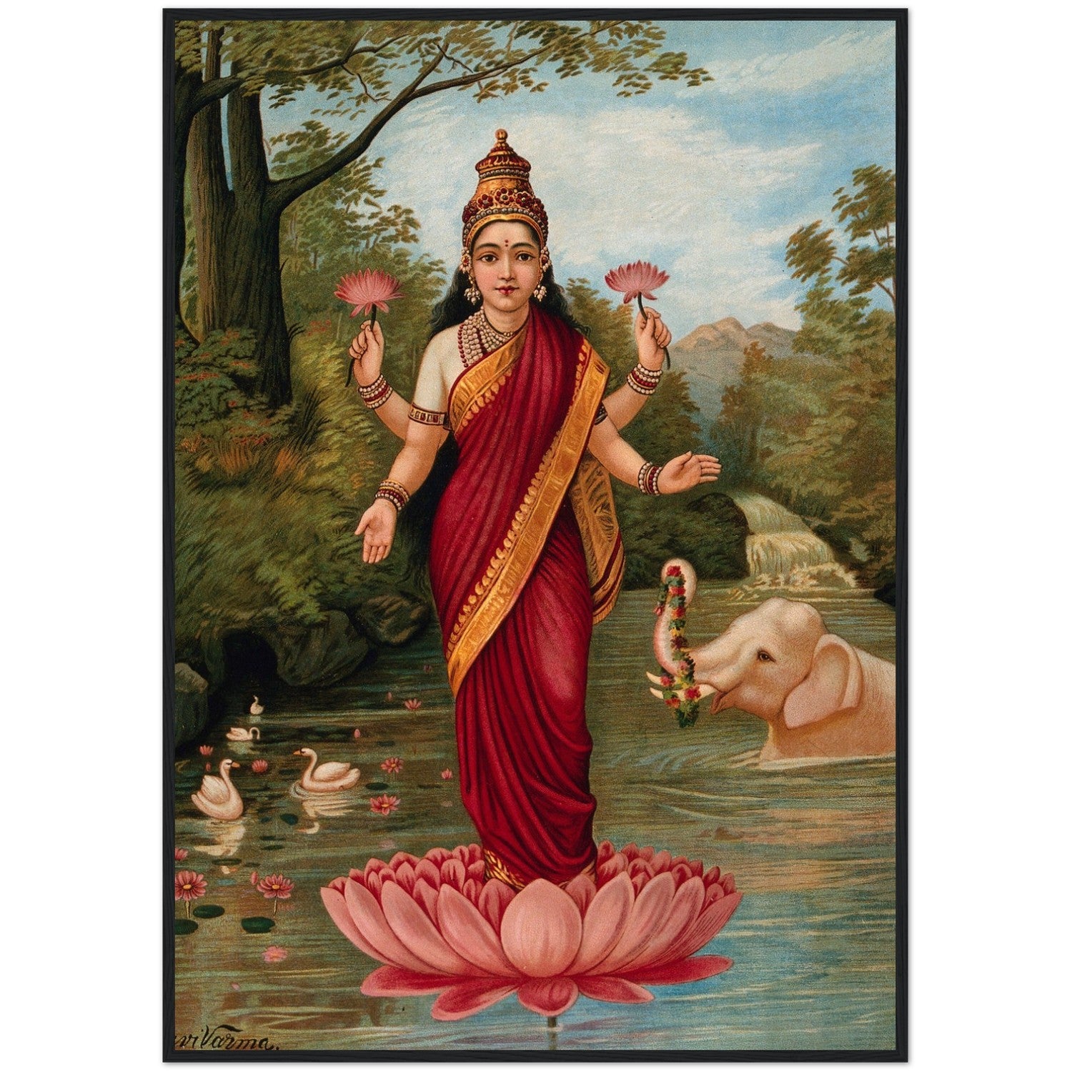 Lakshmi Chromolithograph Print