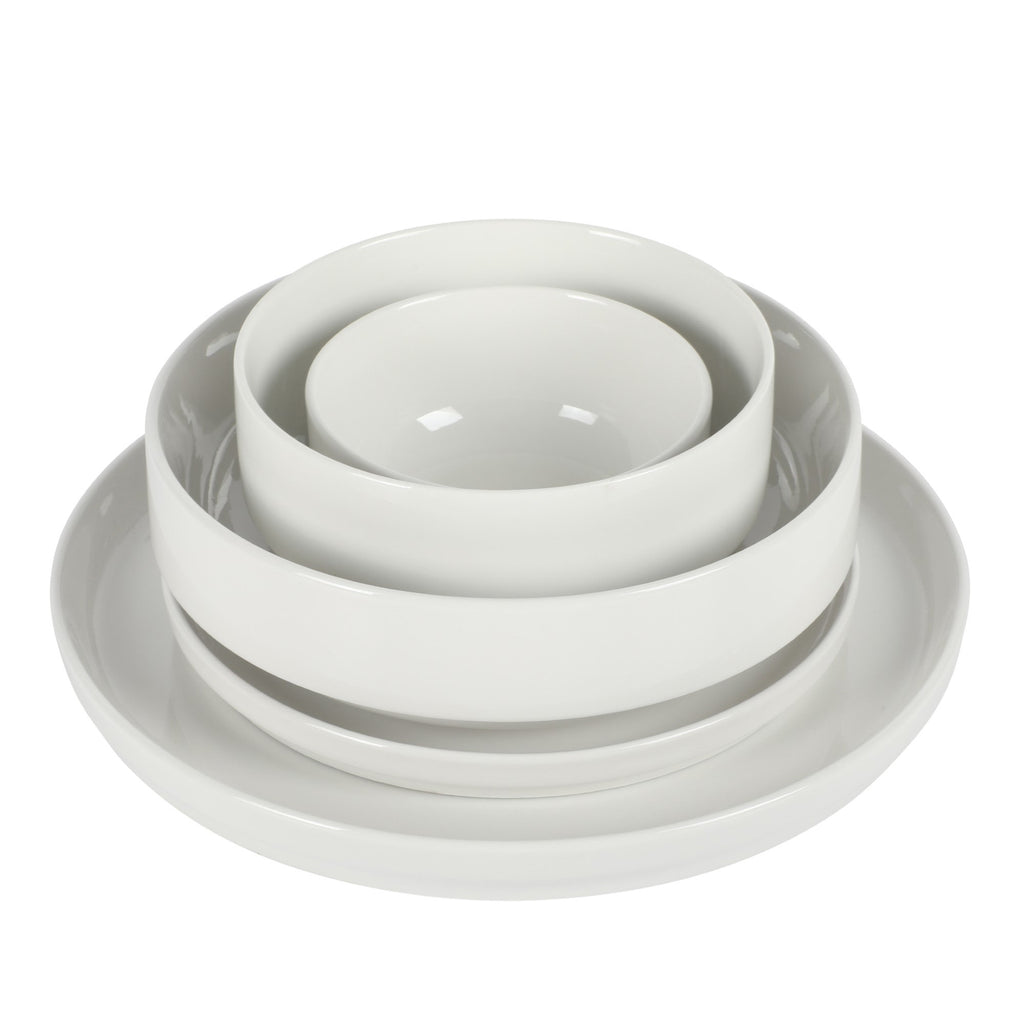Stackable Dinnerware Sphere 40-Piece Porcelain Dinnerware Set for 8 - Stackable Plates and Bowls ...