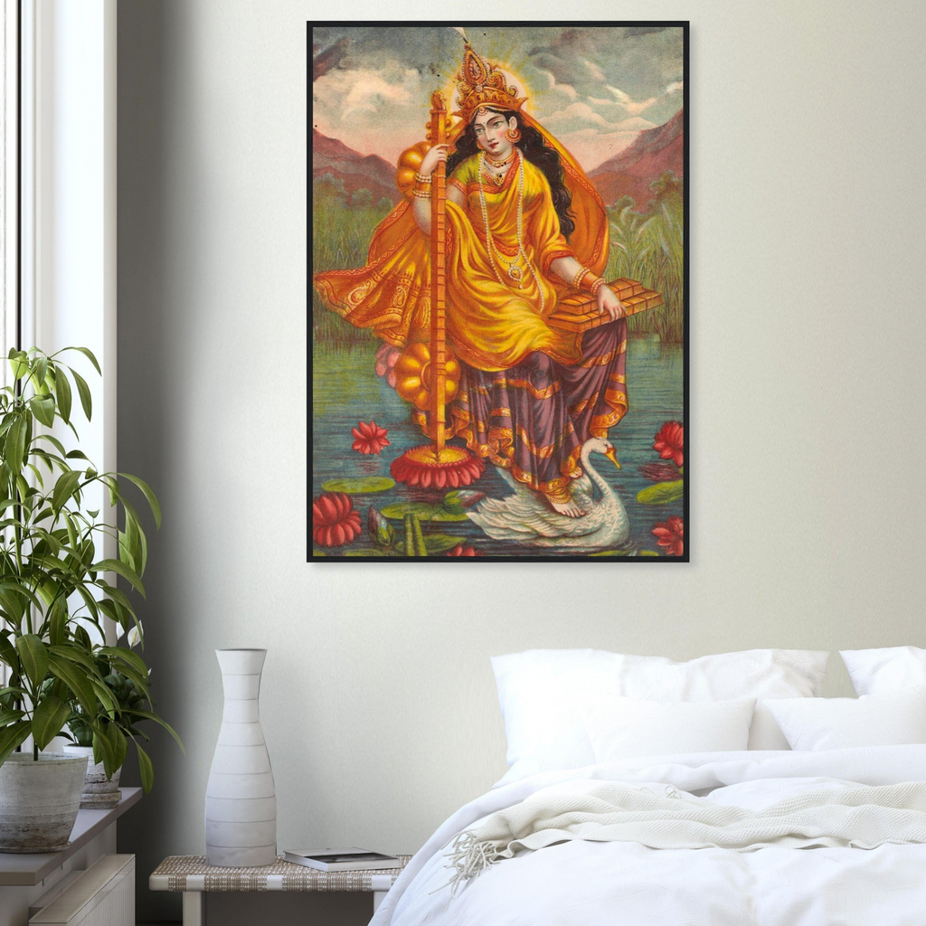 Saraswati & the Vina Print