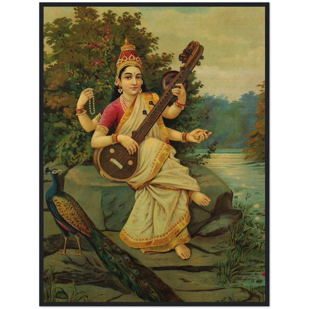 Saraswati & the Peacock Print