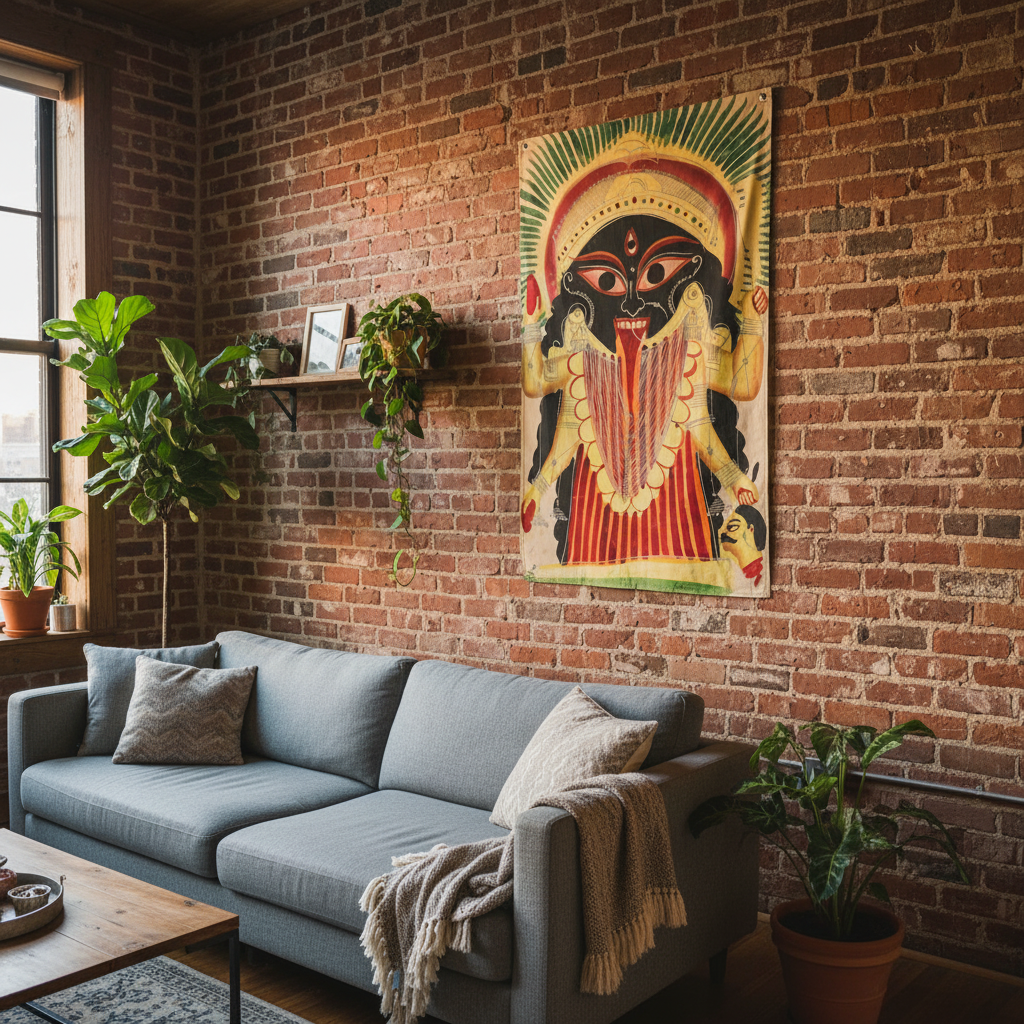 Loft apartment with Kali tapestry