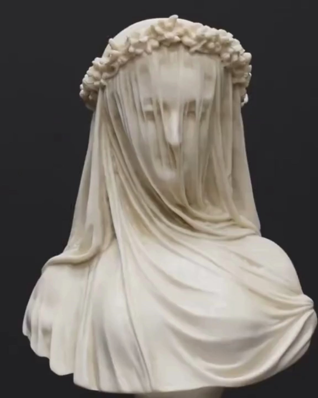 Handmade Marble 13 in. Veiled Vestal