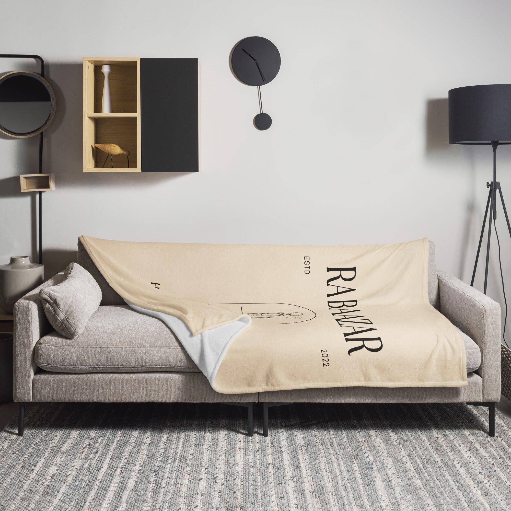 Cream RA BAAZAR Throw Blanket